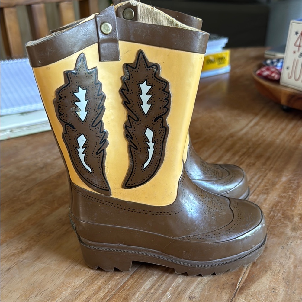 Brown and Yellow Cowboy Boots